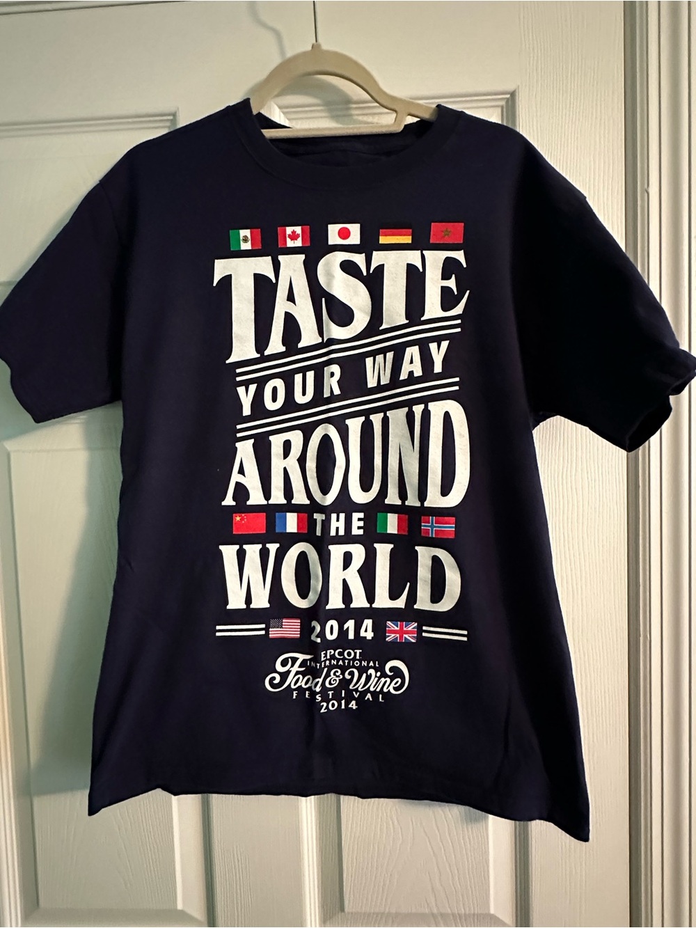 Navy 'Taste Your Way Around the World' Graphic Tee from EPCOT food and wine 2014